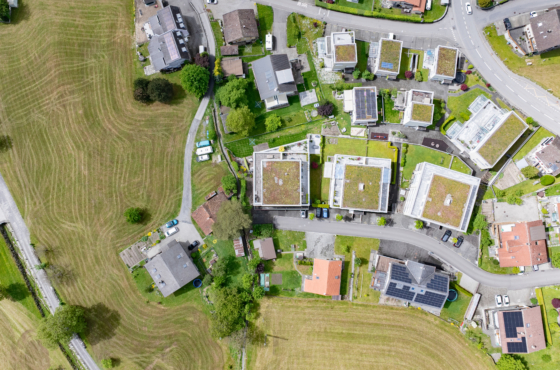 Vogelperspektive 4.5 Zimmer Attika-Maisonette-Wohnung
