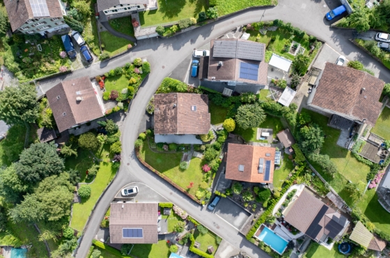 Vogelperspektive Einfamilienhaus Erstfeld